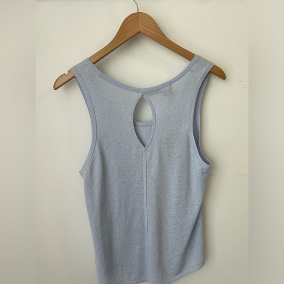 360 Sweater Blue Tank Top with Open Back - Picture 4 of 4